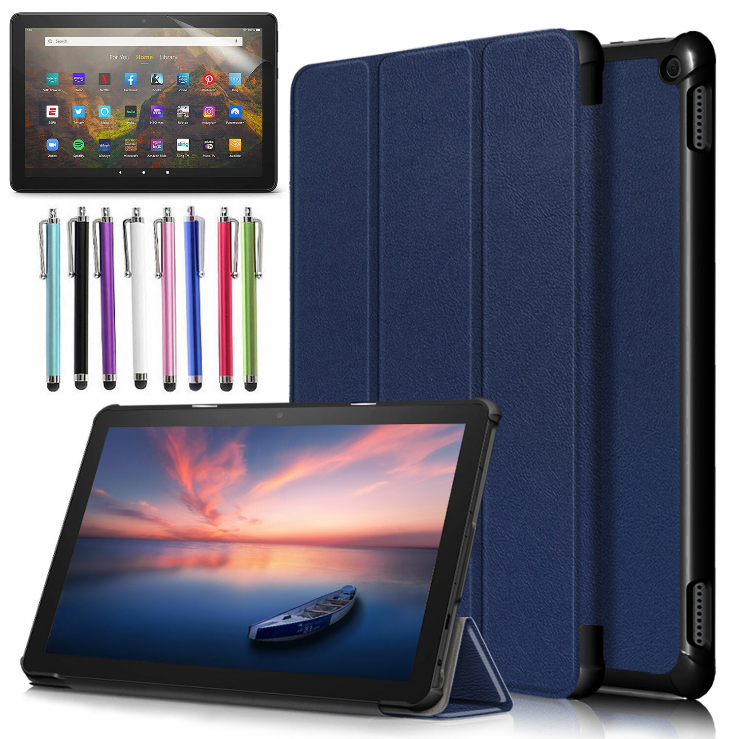 For Amazon Fire HD10 (13th/11th Gen, 2023/2021) 10.1" Case Tri-Fold Stand Cover