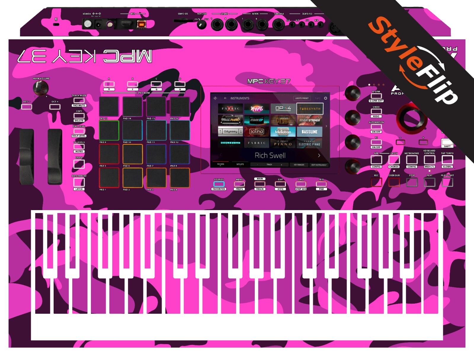 MPC Key 37 Standalone Skin | Camo Pink | Protective Decal | StyleFlip Skins