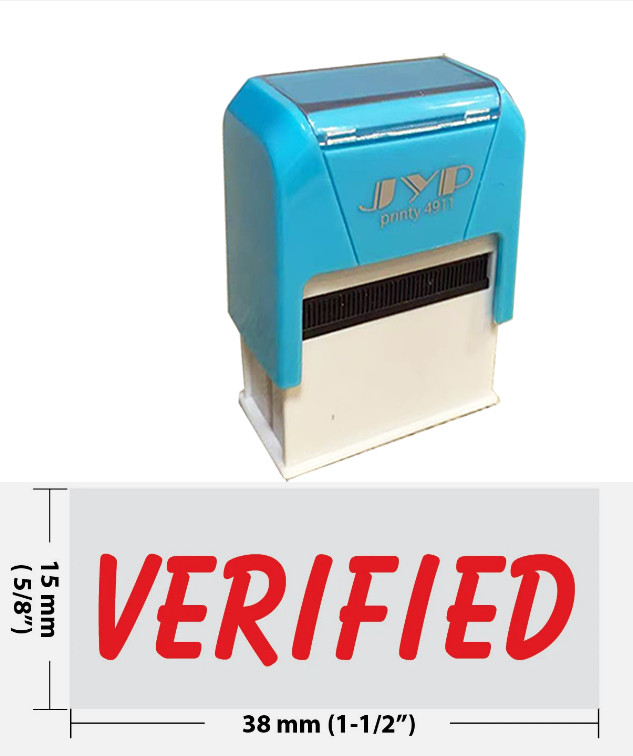 Verified- JYP 4911R-16 Self Inking Rubber Stamp (RED INK)