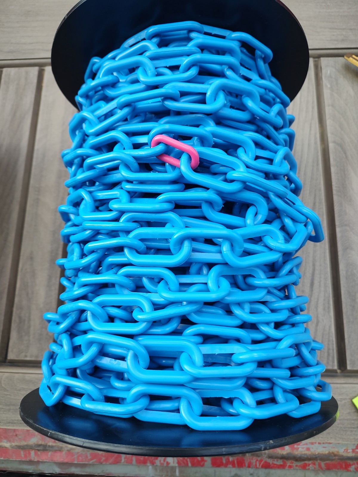 10 Ft. Sky Blue Plastic 2 In Outer Most Diameter Chain Link Safety Barrier Chain