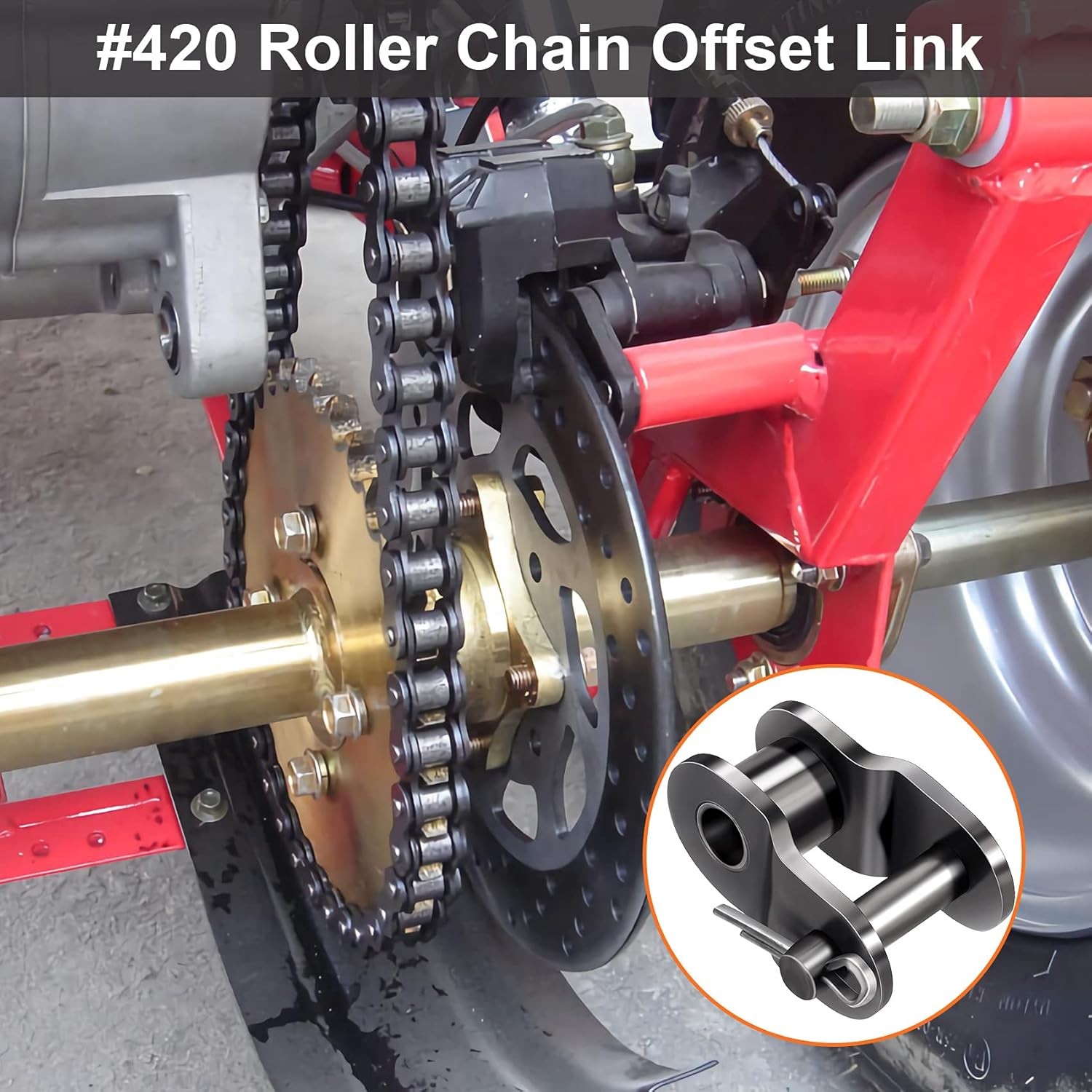 OIIKI 5PCS Roller Chain Offset Link #420, Half Link, Crank