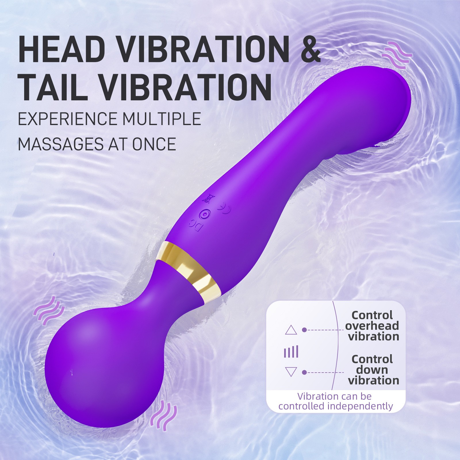 Double Head 8 Speed 20 Modes Vibrating Massager Full Body Magic Therapy Motor