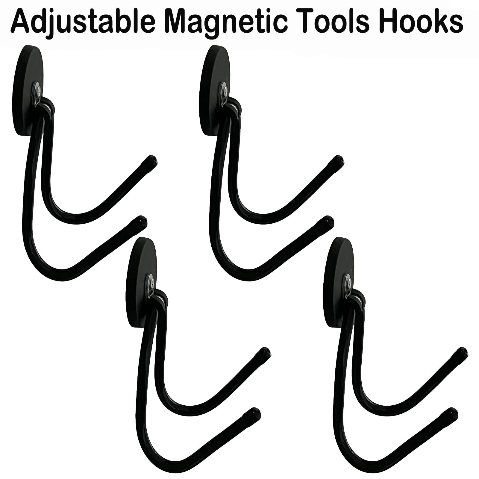 4 Pack Strong Garage Magnetic Hooks, Power Tool Organizer Rack, Heavy Duty St...