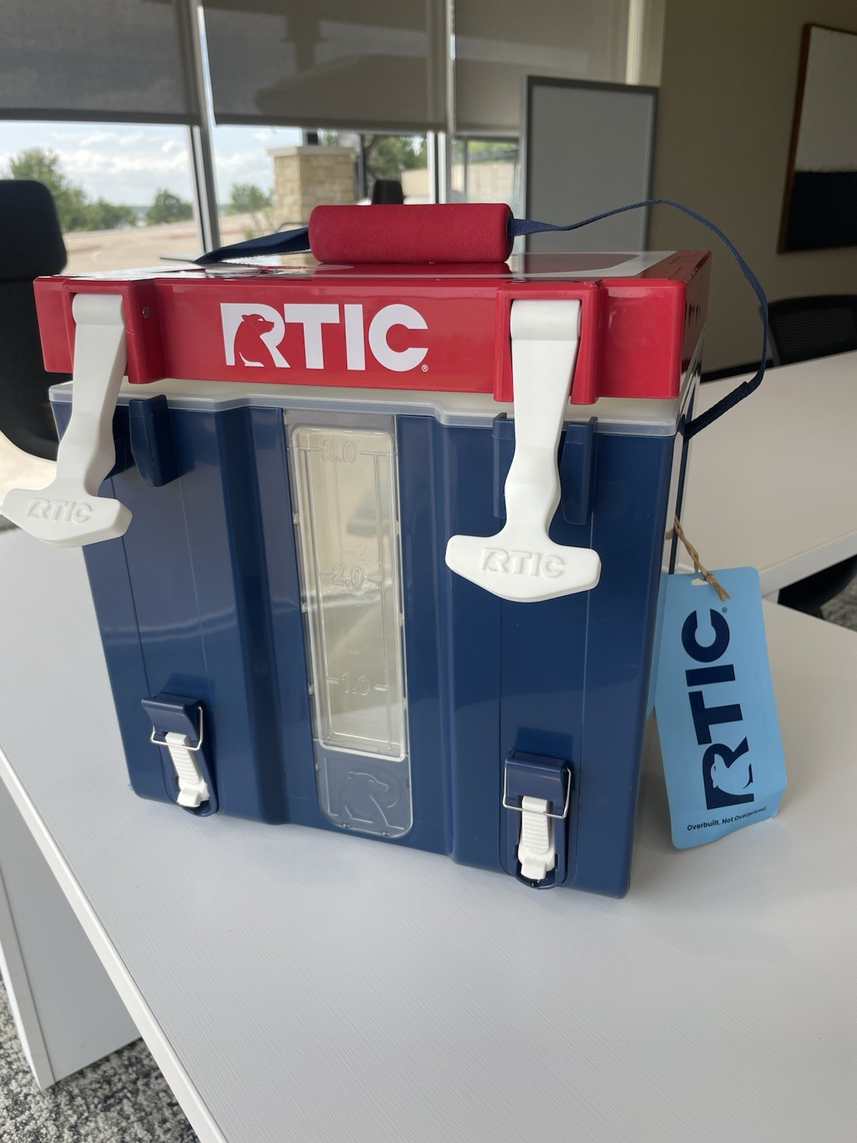 RTIC Halftime 3 Gallon Cooler Patriot Red White Blue Dual Spout New w/ Defect