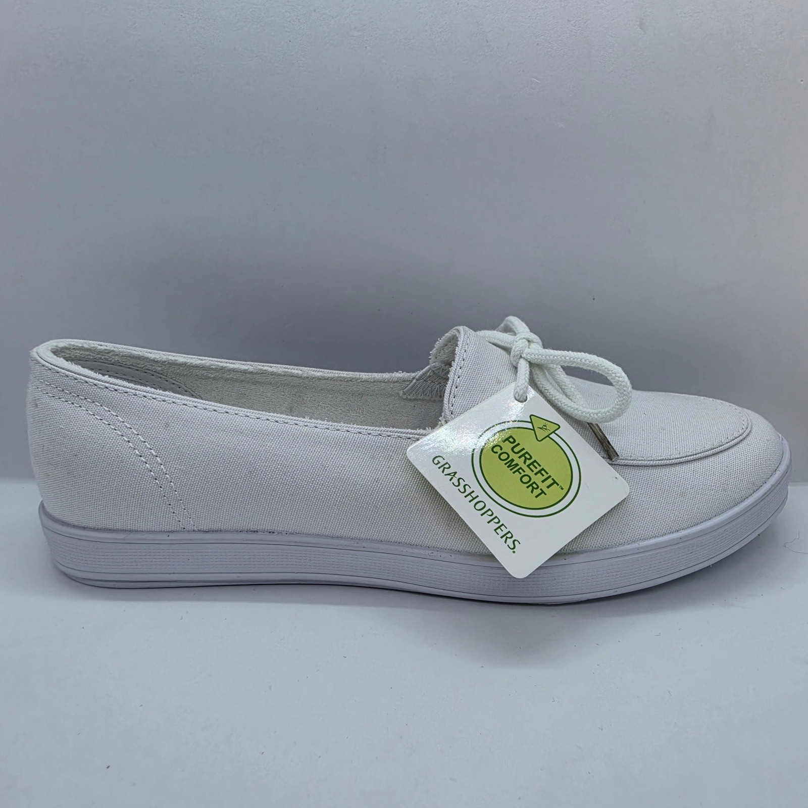Grasshoppers Purefit Comfort White Canvas Slip On Sneakers EF21875 Womens 8W