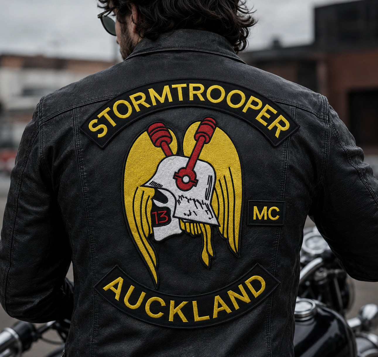 Stormtrooper MC Auckland Patch Set - Embroidered Biker Vest Back Patch 3pc