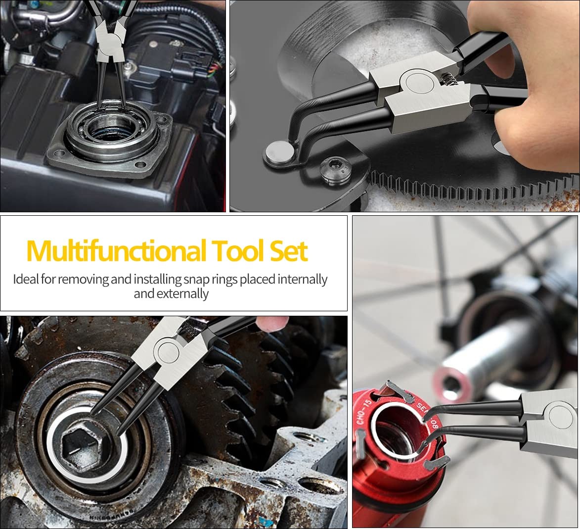 4PCS Snap Ring Pliers Set 7 Inch Internal External Circlip Tool Kit