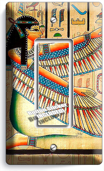 ANCIENT EGYPTIAN GODDESSES MAAT 2 DECORA LIGHT SWITCH PLATES WALL ART ROOM DECOR