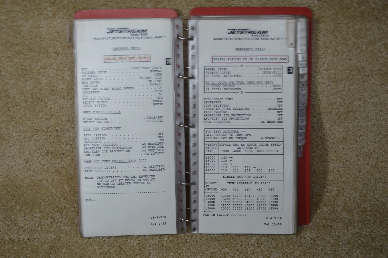 JETSTREAM 3200 MANUFACTURES OPERATING MANUAL PT 1 USED