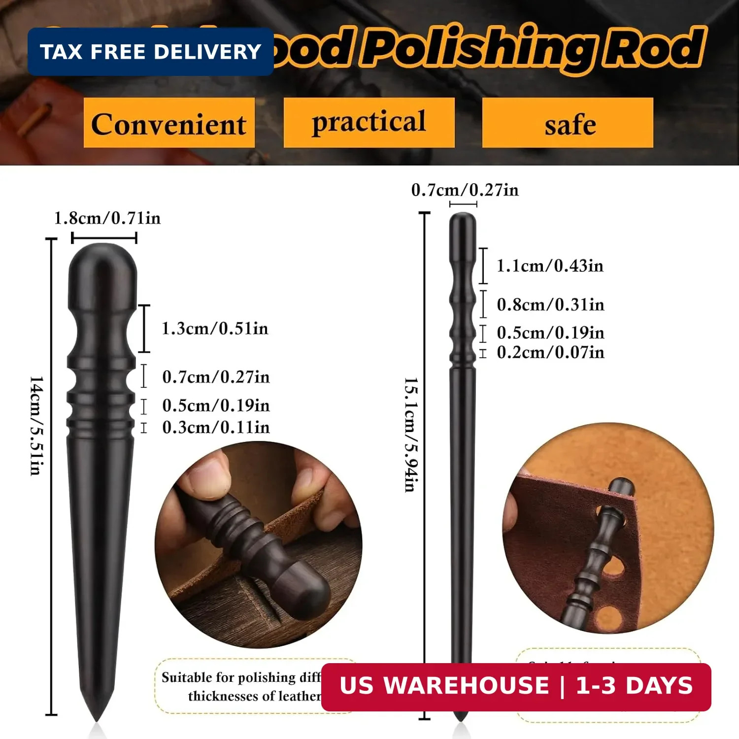 Leather Working Tools Kit Includes Cutting Knife, Edge Burnisher, 1/2/4/6 Stitch
