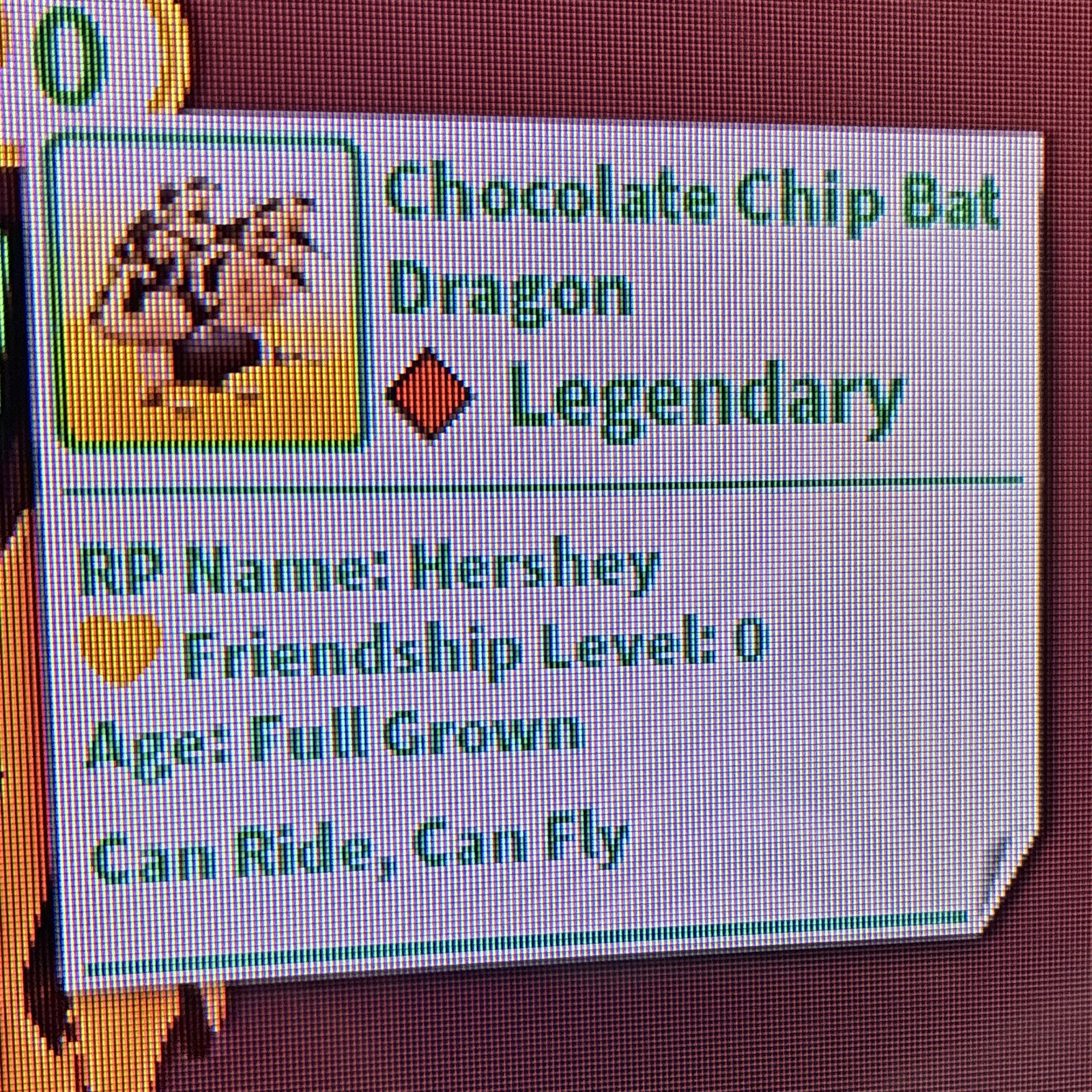 Adopt Me! Chocolate Chip Bat Dragon Legendary Full Grown Game Item/Asset