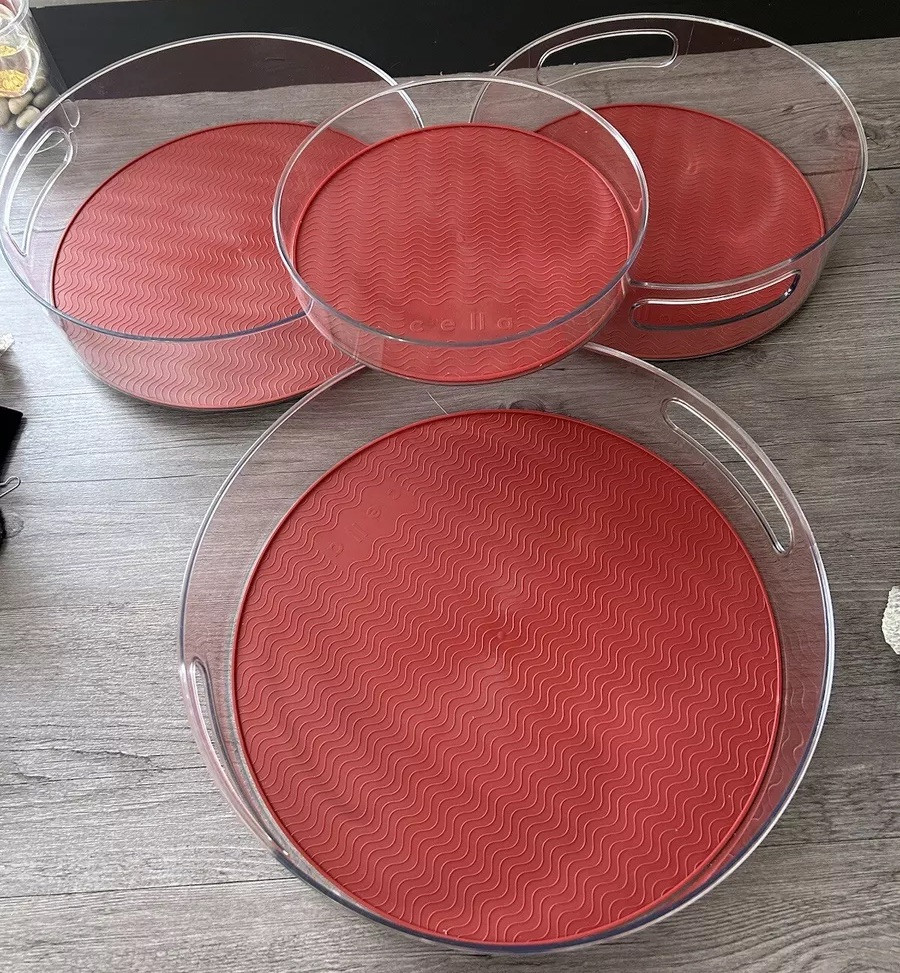 Set Of 4 Cello turn table Set With Removable Liners