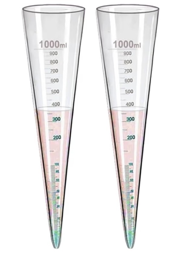 Set Of 2 Polypropylene 1000 ml Imhoff Cone for Sedimentation & Biofloc Test