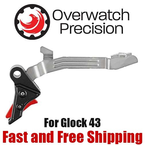 Overwatch Precision TAC Trigger w/ Bar for Glock 43 G43 - Black/Red (28326)