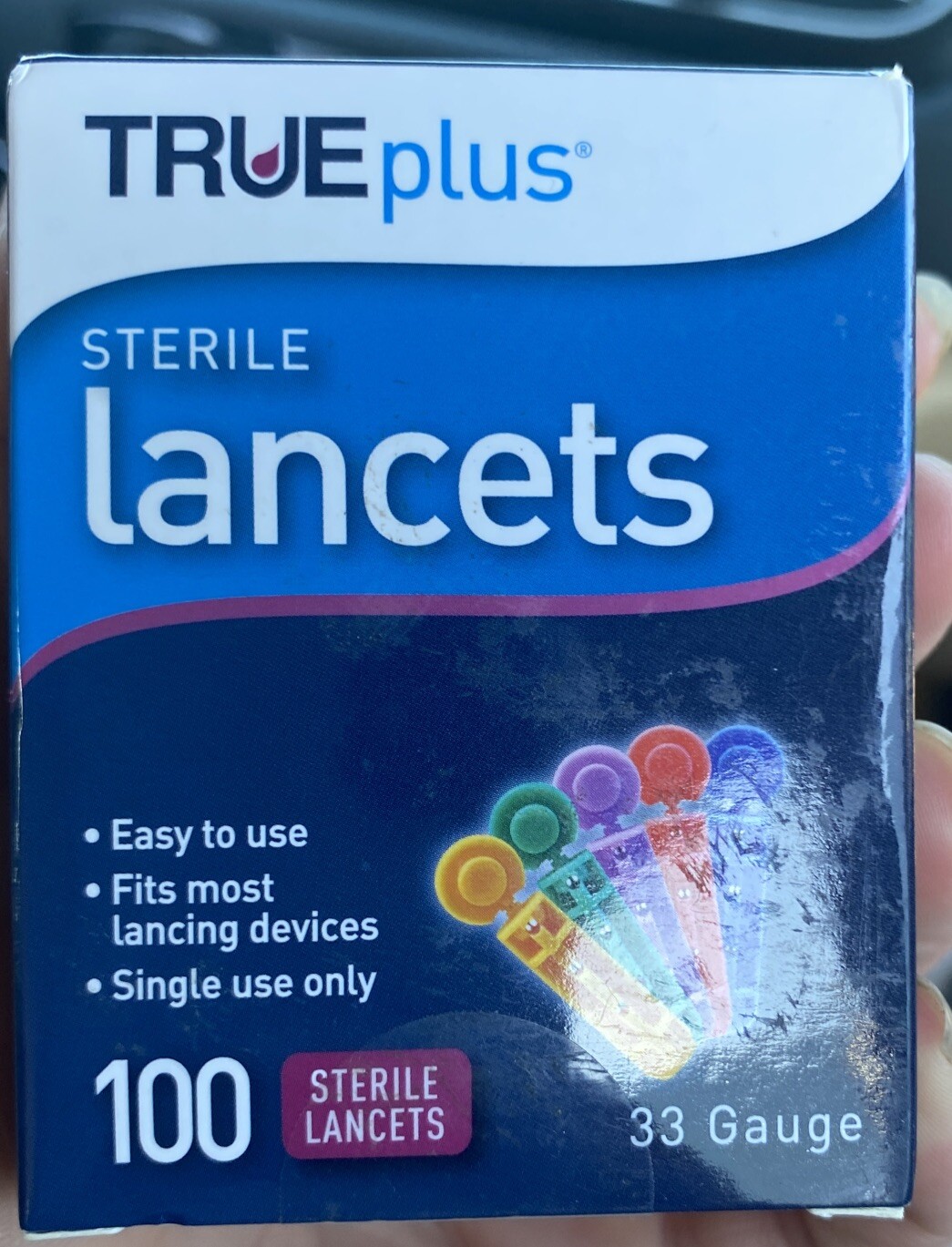 TRUEplus Sterile Lancets 100 Count - 33 Gauge