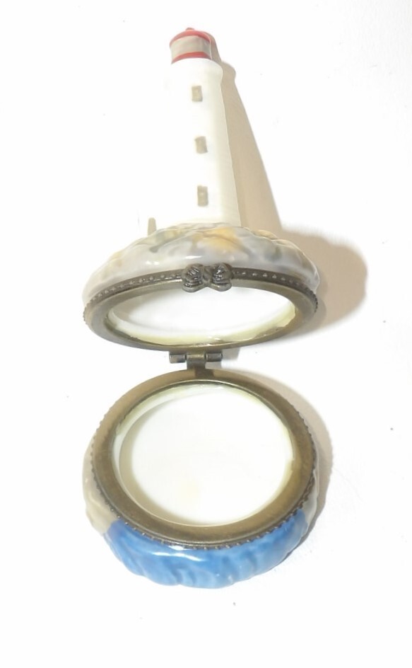 Lighthouse Trinket Jewelry Hinged Ring Box