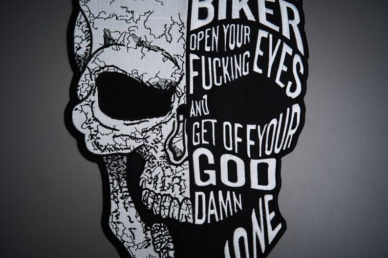 SAVE A BIKER Large Back Patch for custom biker vest