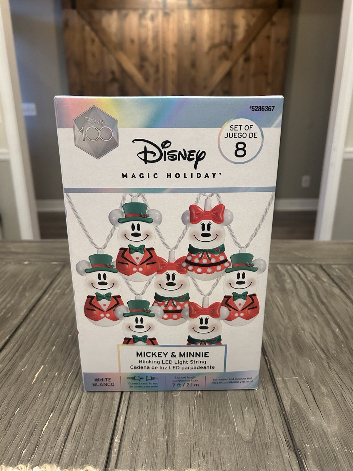 Disney Magic Holiday Mickey & Minnie Blinking Led Light String! NEW IN BOX!