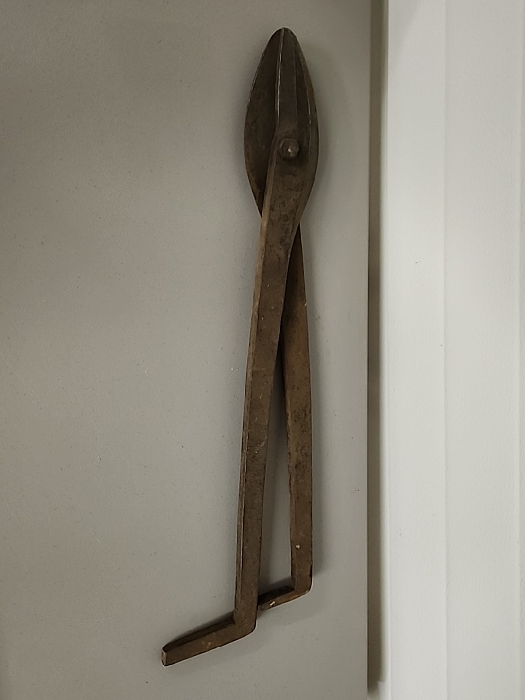 Vintage Early Tinsmith Bench Shears About 26" Overall Length
