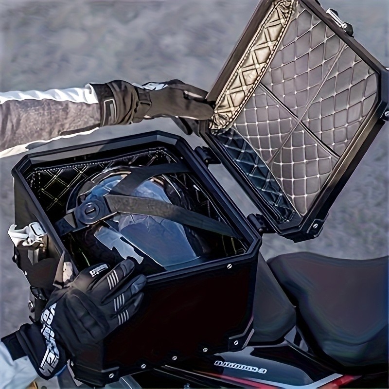 45L Motorcycle Top Case Made of Thick Aluminum Alloy  a Sturdy Hard Luggage Box
