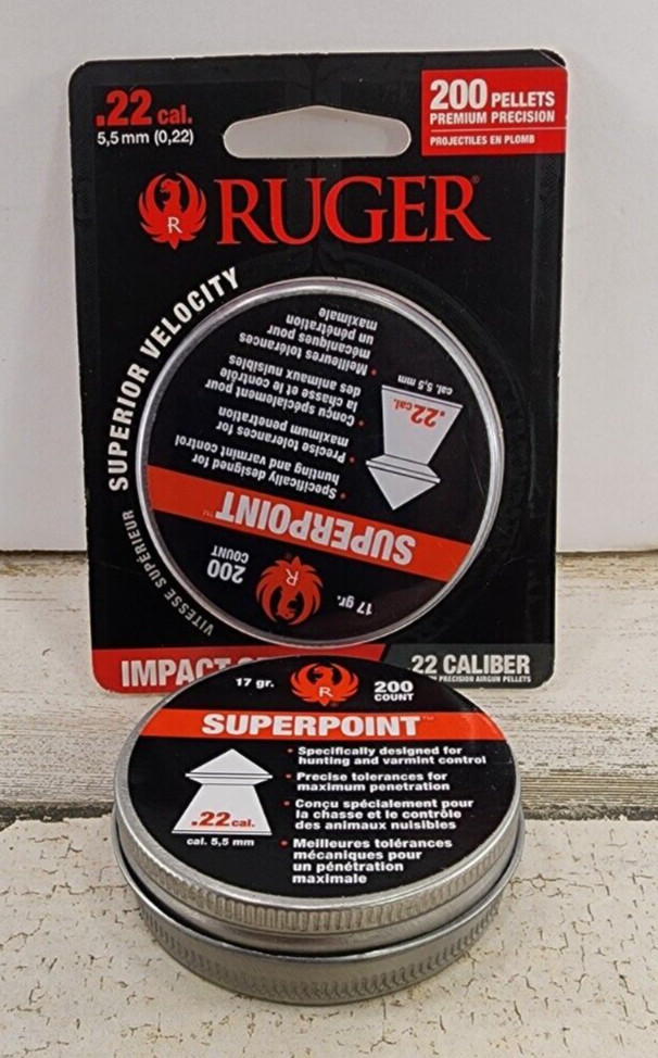 Lot of 2 Ruger Super Point 22cal 5.5mm 17gr. 200ct pellets