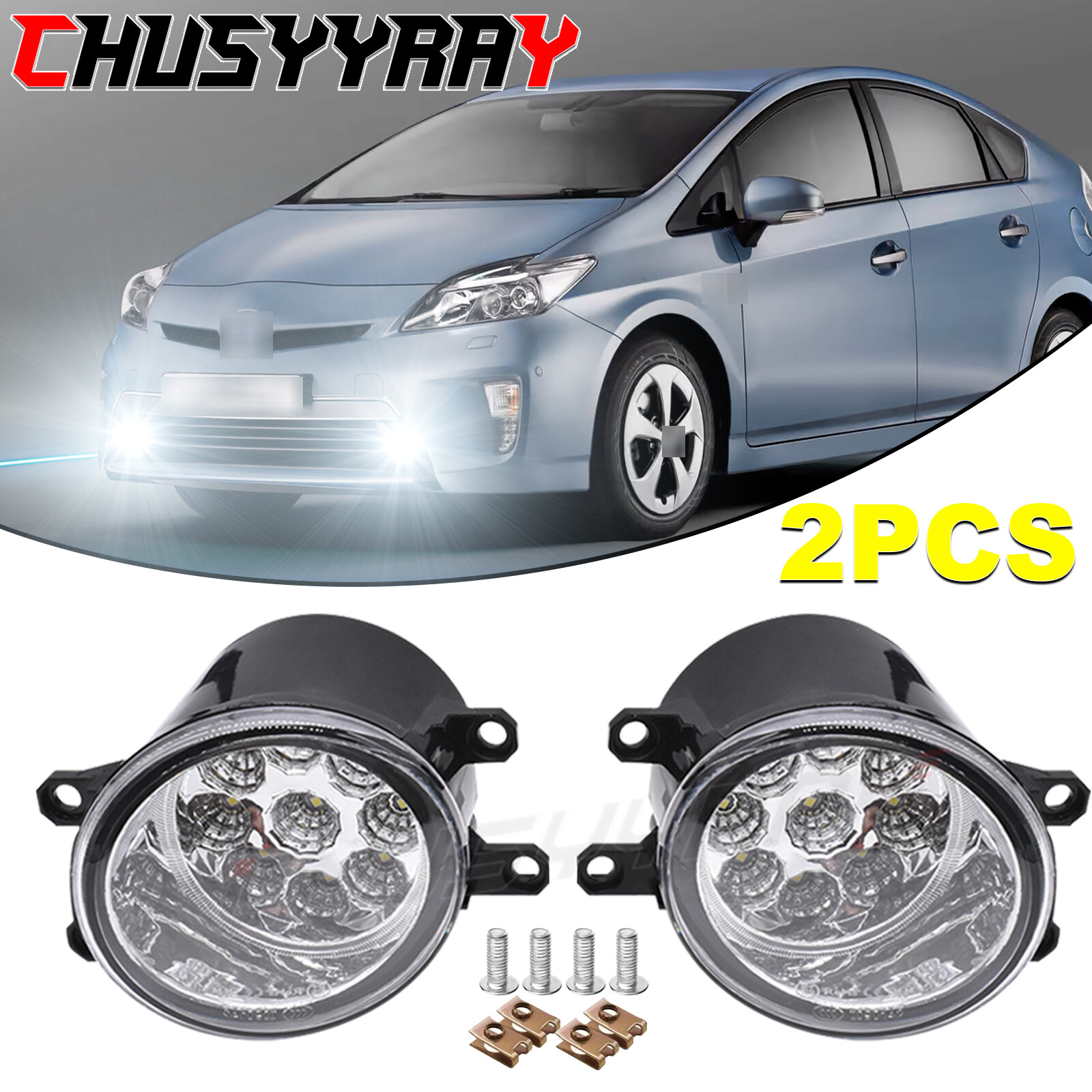 LED PAIR Front Bumper Fog Lights Driving Lamps Fit TOYOTA PRIUS 2012-2014