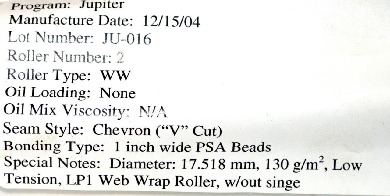 NEW JUPITER LP1 LOW TENSION WEB WRAP ROLLER WITHOUT SINGE (5 AVAILABLE)