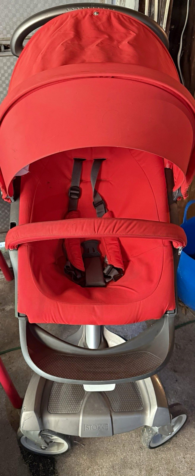 Stokke Xplory Single Stroller Red, Adjustable Handles, One-Hand Push