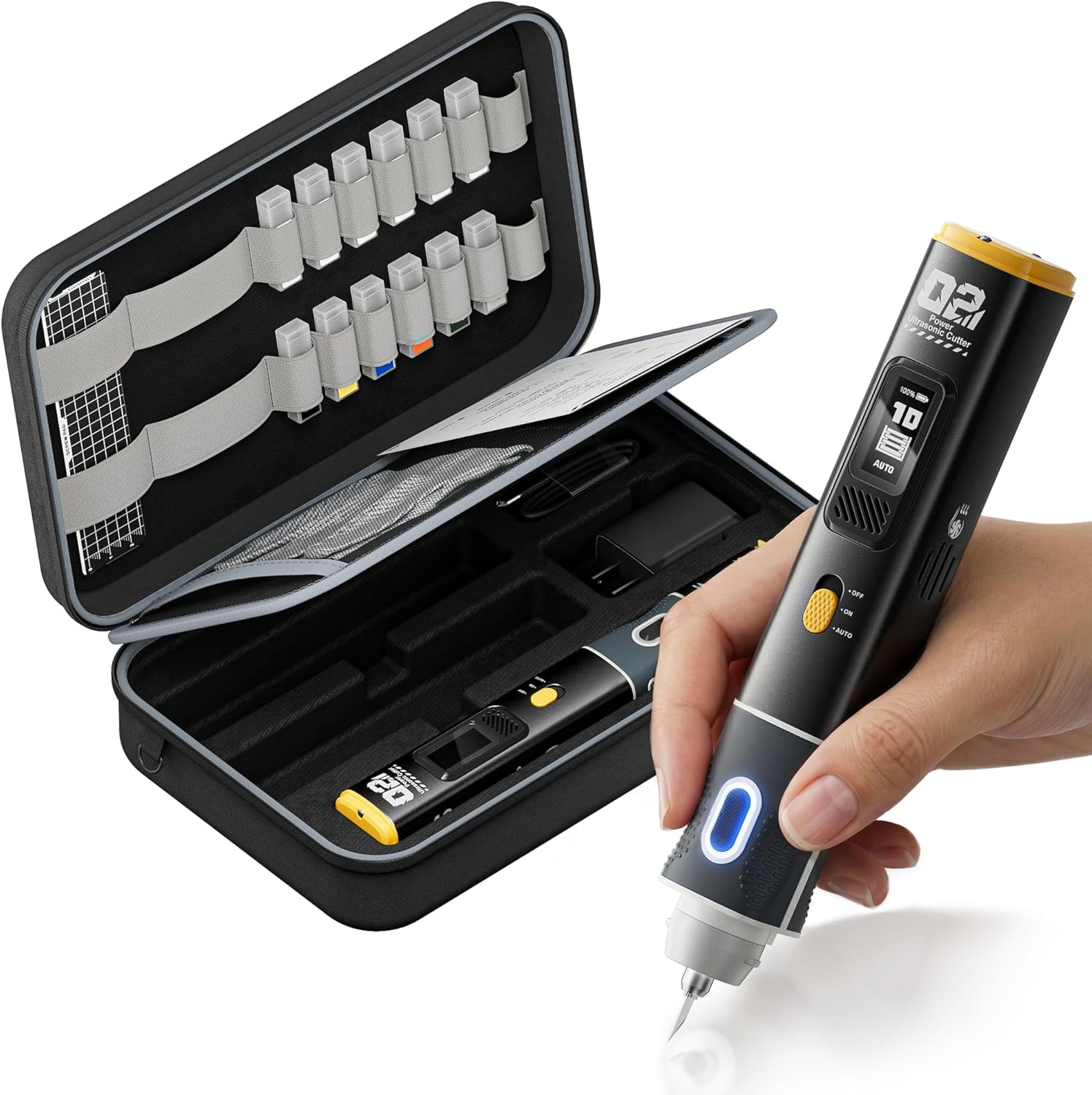 Cordless Ultrasonic Cutter, Micro Fan/3 Cutting Modes, 2 in 1 Wireless Ultrasoni
