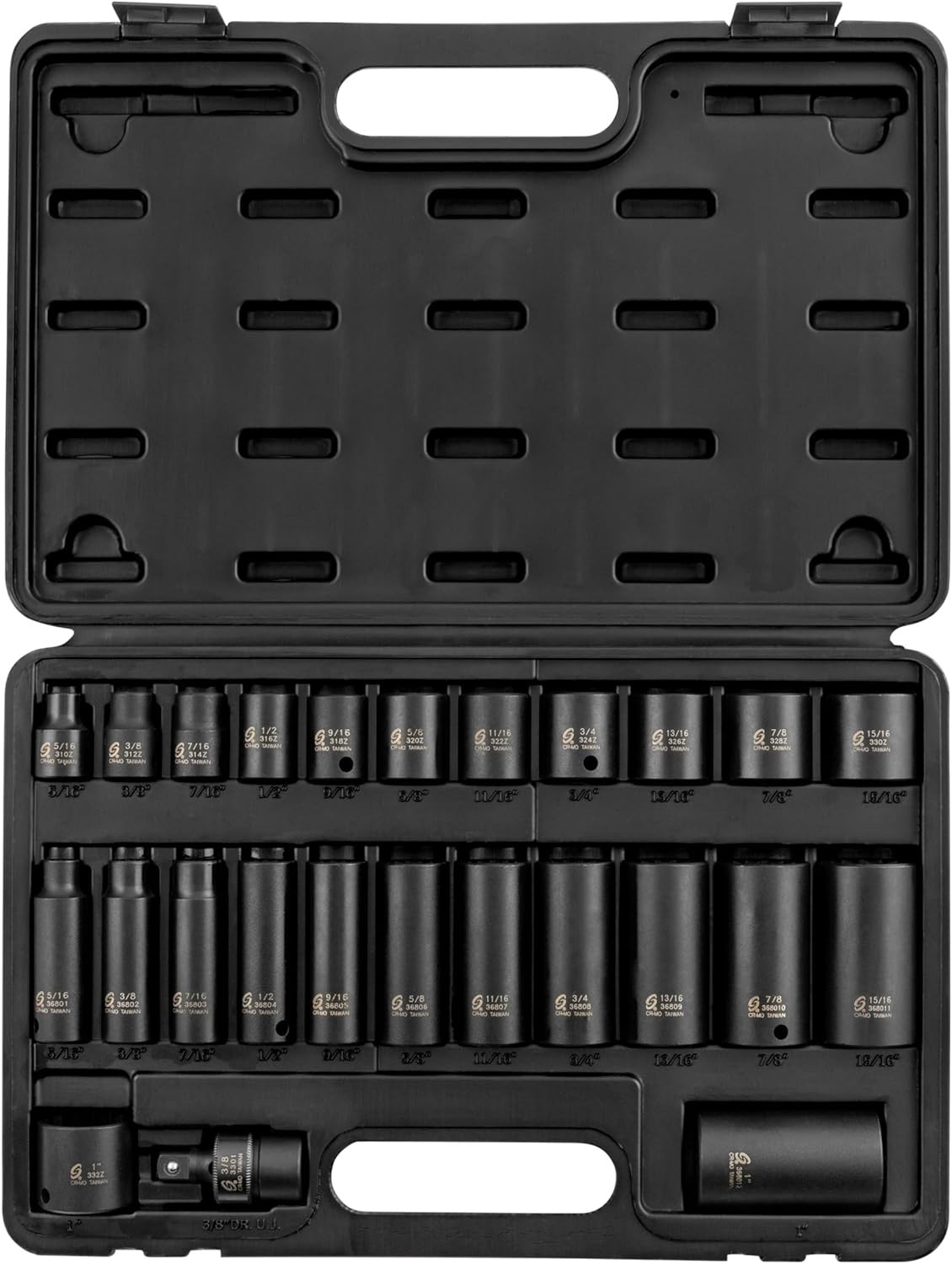 Sunex 3326 25-Piece 3/8 in. Drive 12 Point SAE Master Impact Socket Set