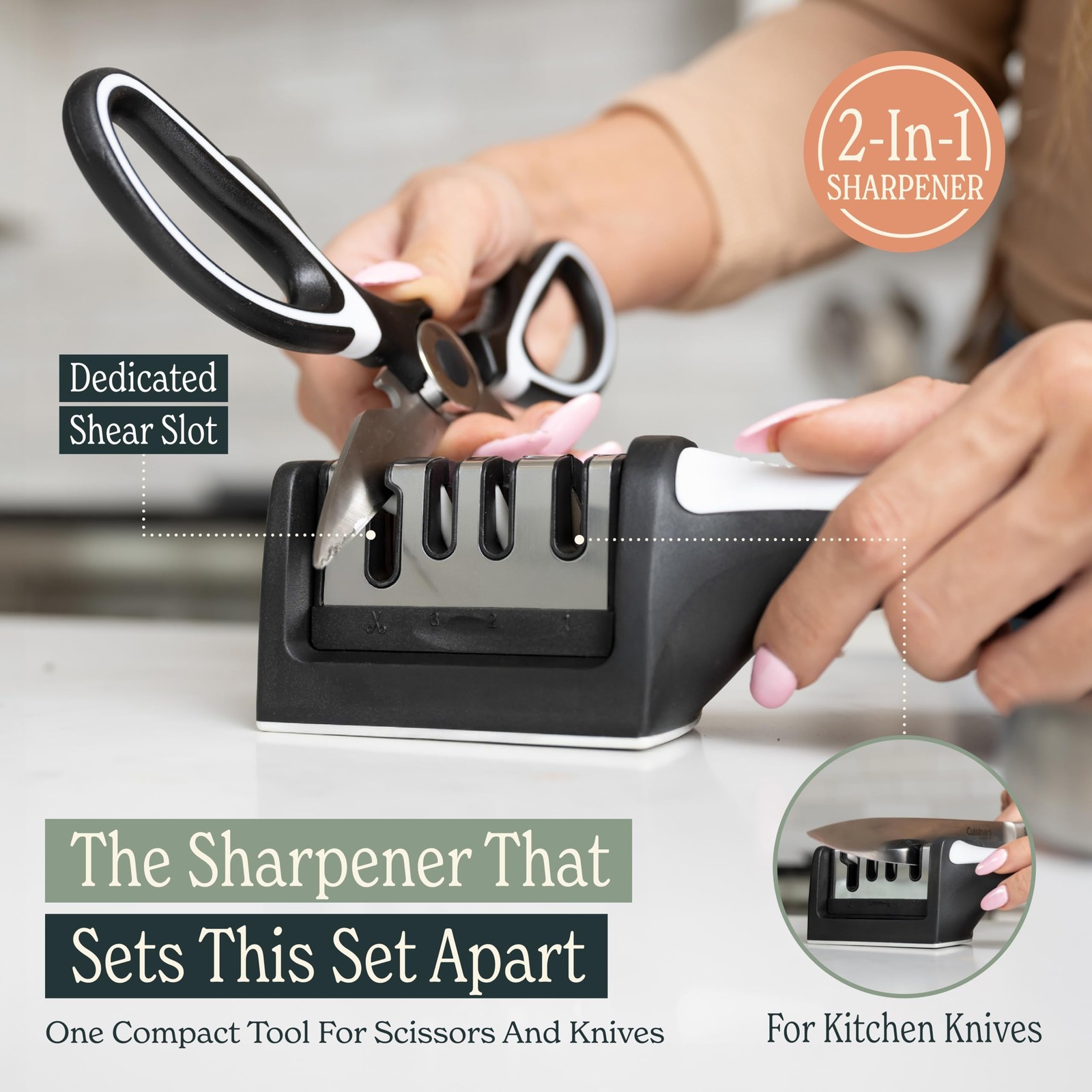 Heavy Duty Kitchen Shears With Sharpener - Lifetime Replacement Warranty* - M...