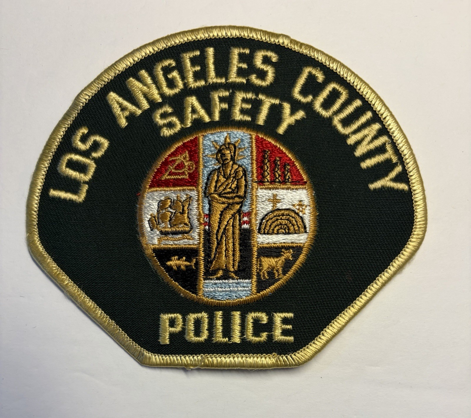 CALIFORNIA CA LOS ANGELES COUNTY SAFETY POLICE DEPT PATCH GREEN #PDD57