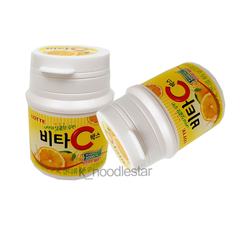 Lotte Vita Box Lemon Granules Candy Sour Sweet Korean Food Snack 65 g × 2 ea