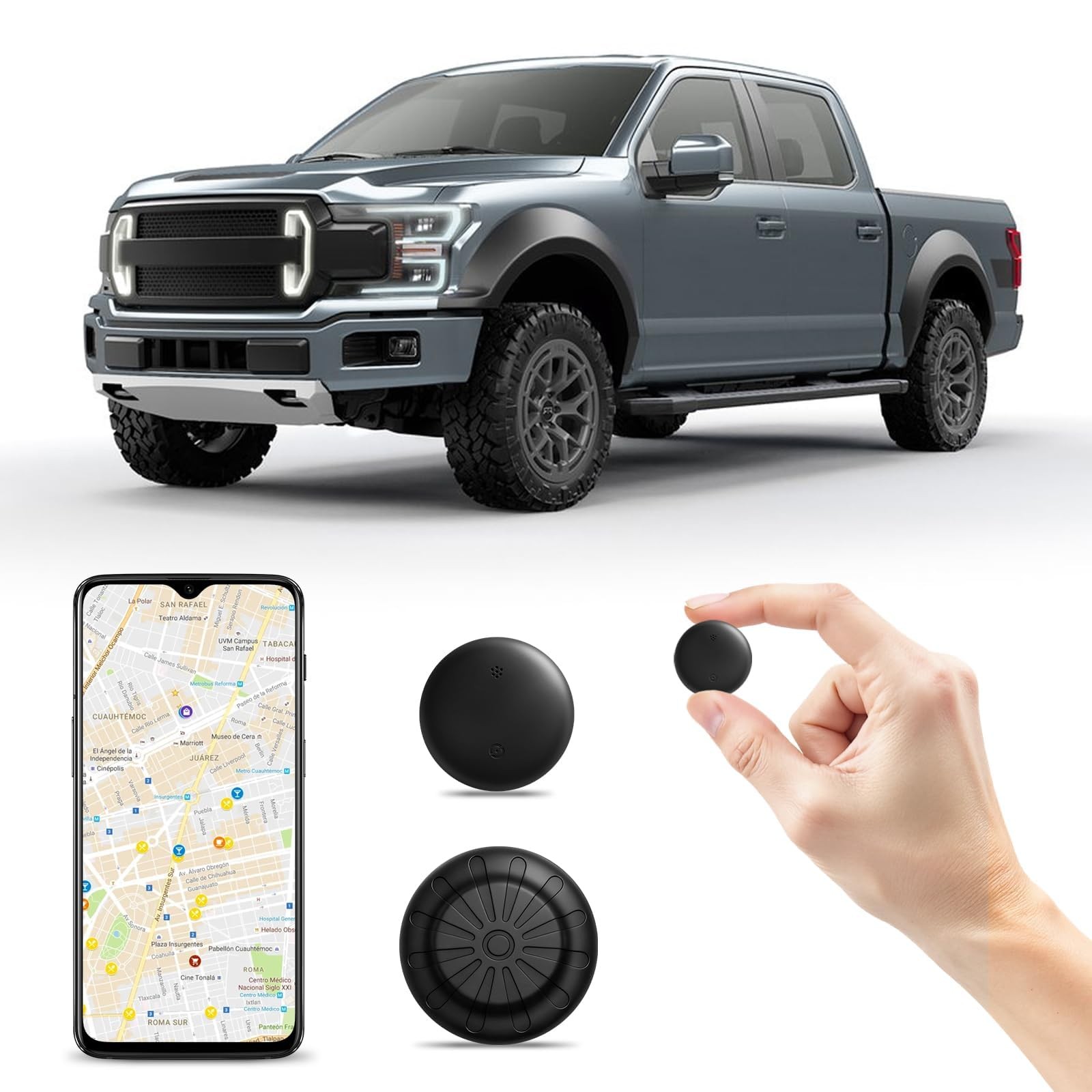Mini GPS Tracker for Vehicles (Universally for Android & iOS), Hidden Car Loc...