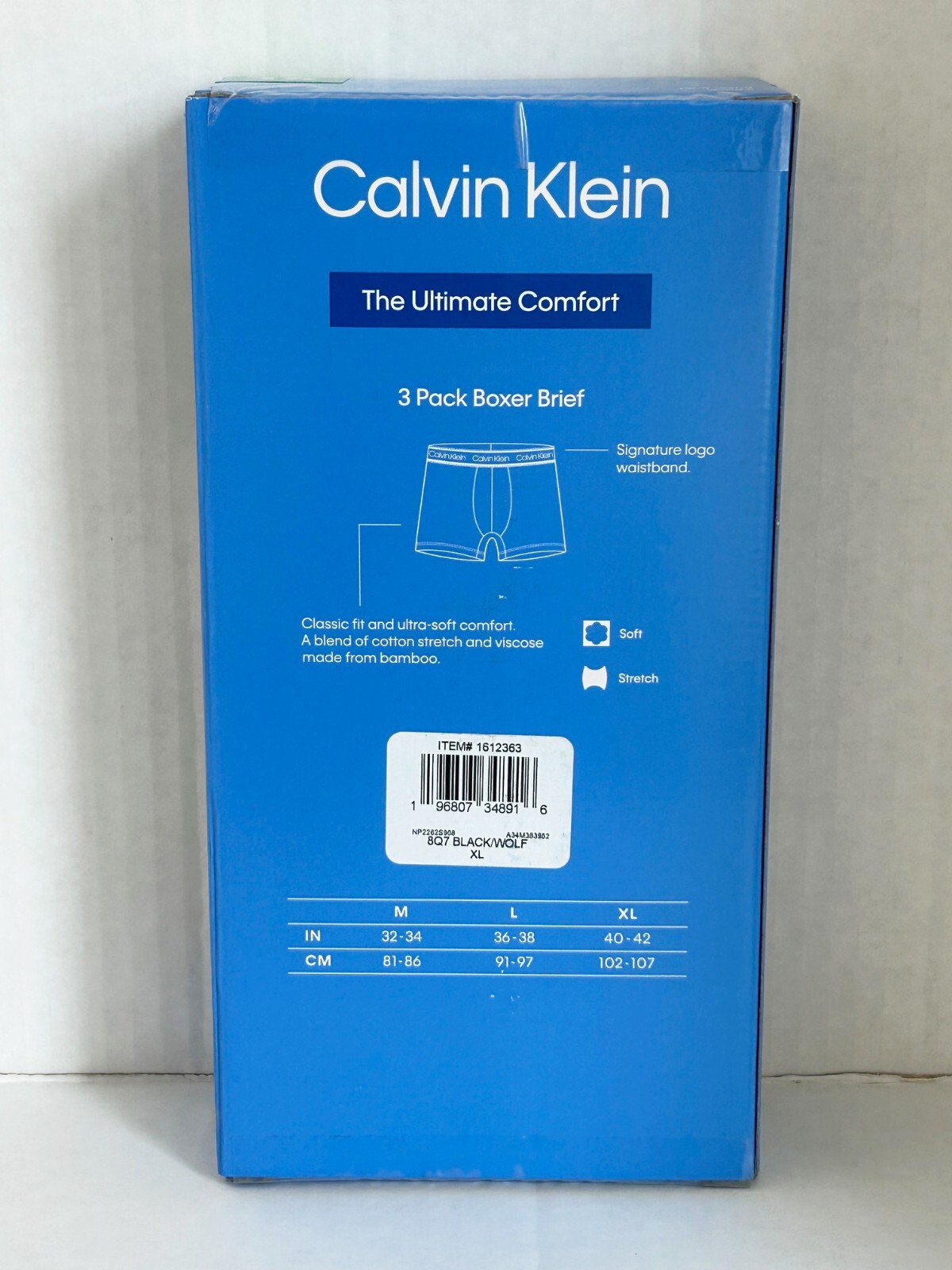 Calvin Klein Men's Boxer Brief Ultimate Comfort size XL, black (3 pack) - NWT