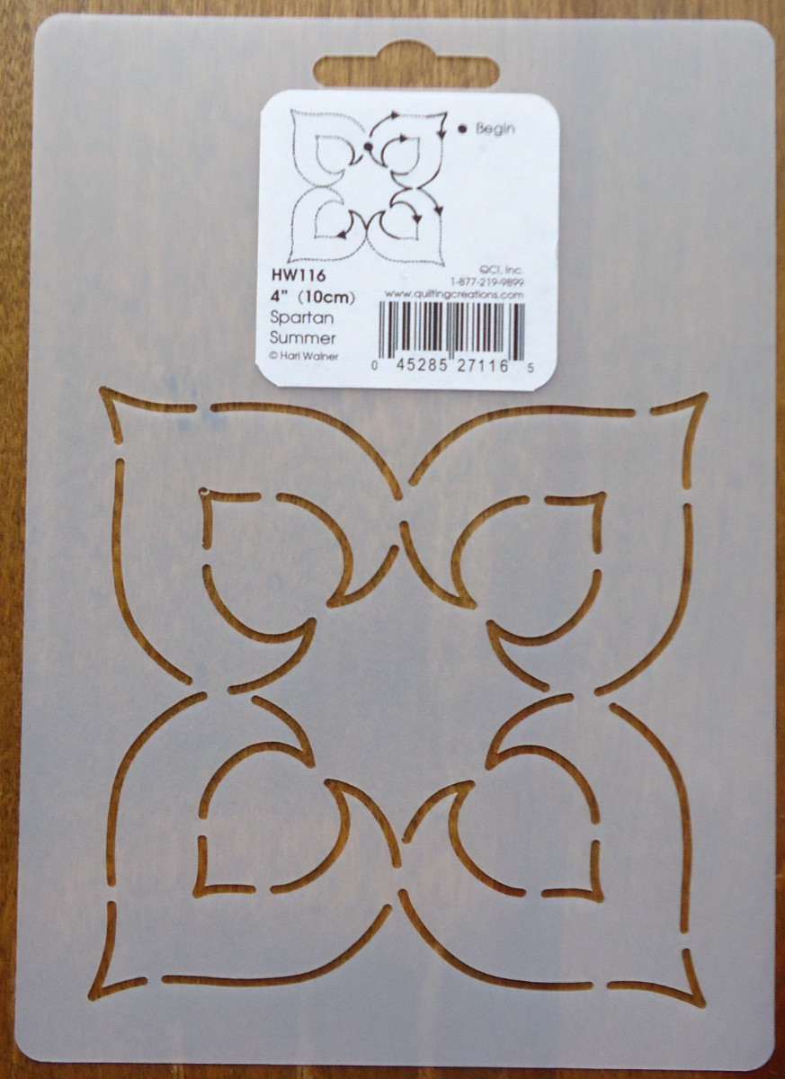 Stencil Quilting Spartan Summer 4" 10cm embroidery Zentangle QC HW116 stitch sew