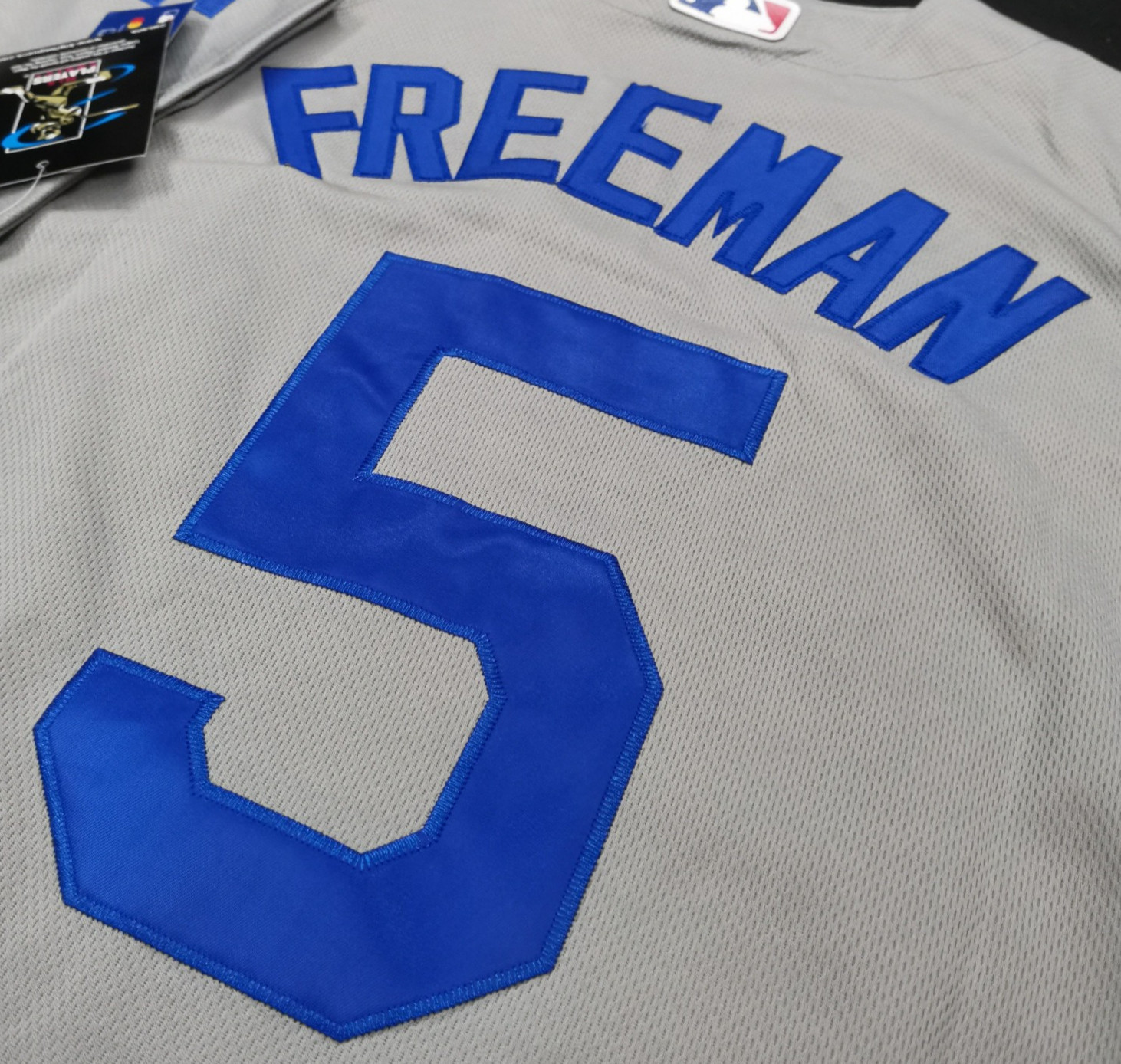 Freddie Freeman #5 Dodgers Gray Flex Base Sewn Stitched Jersey.