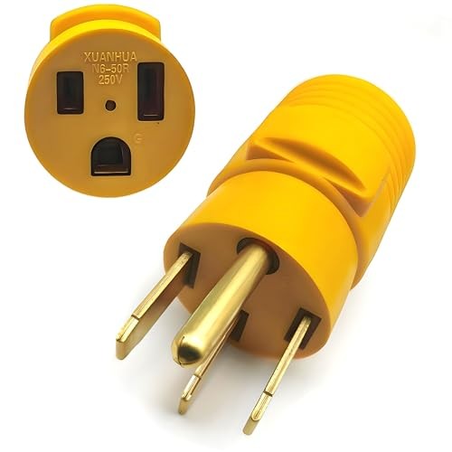 Groovely Nema Welder Compact Adapter Cord,50 Ampere 4 Pin to 3 14-50P to 6-50R