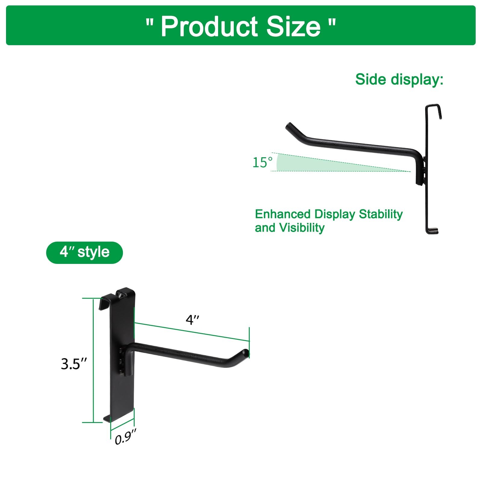 4 Inch Gridwall Hooks, Grid Panel Hanging Hooks for Retail, Home, and Workspa...