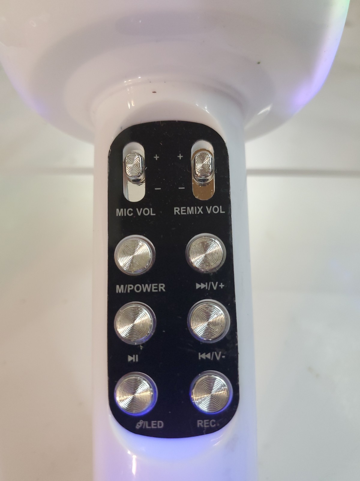 Simply Tech Bluetooth Karaoke Microphone White LED Lights Built-in Speaker-Works