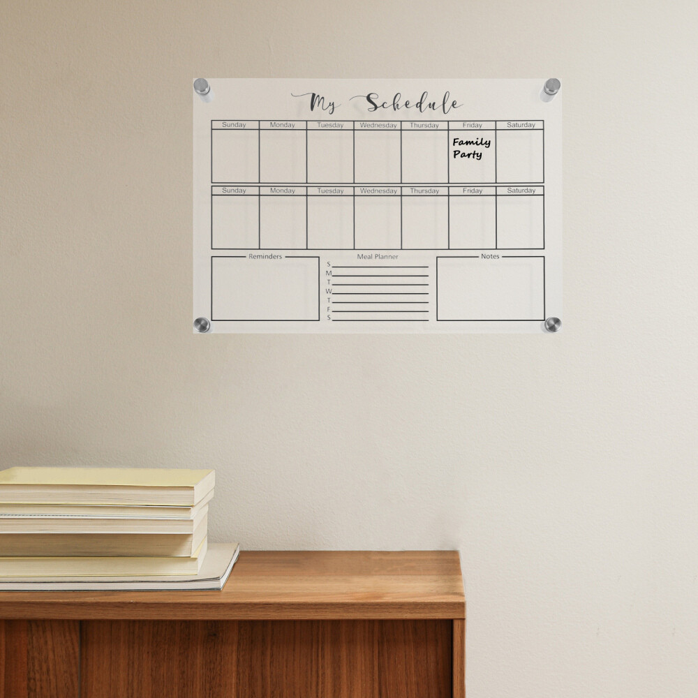 Weekly Planner Board Acrylic Office Magnetic Whiteboard Desk