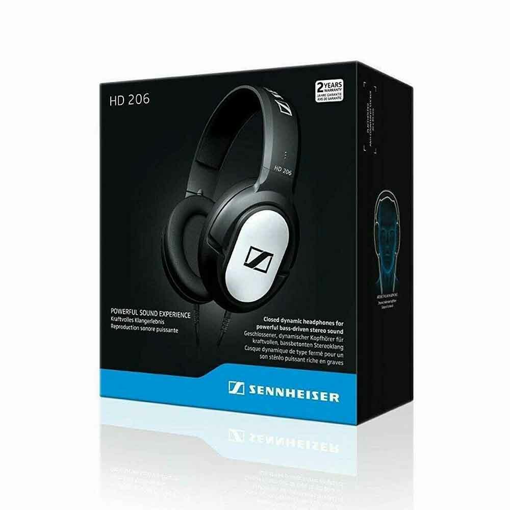 Sennheiser HD 206 Stereo Black WIRED Headphones Earphones Over Ear Headsets