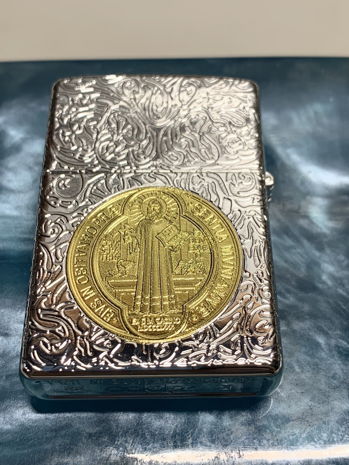 Zippo Windproof silver St. Benedict Lighter, Constantine, New In Box
