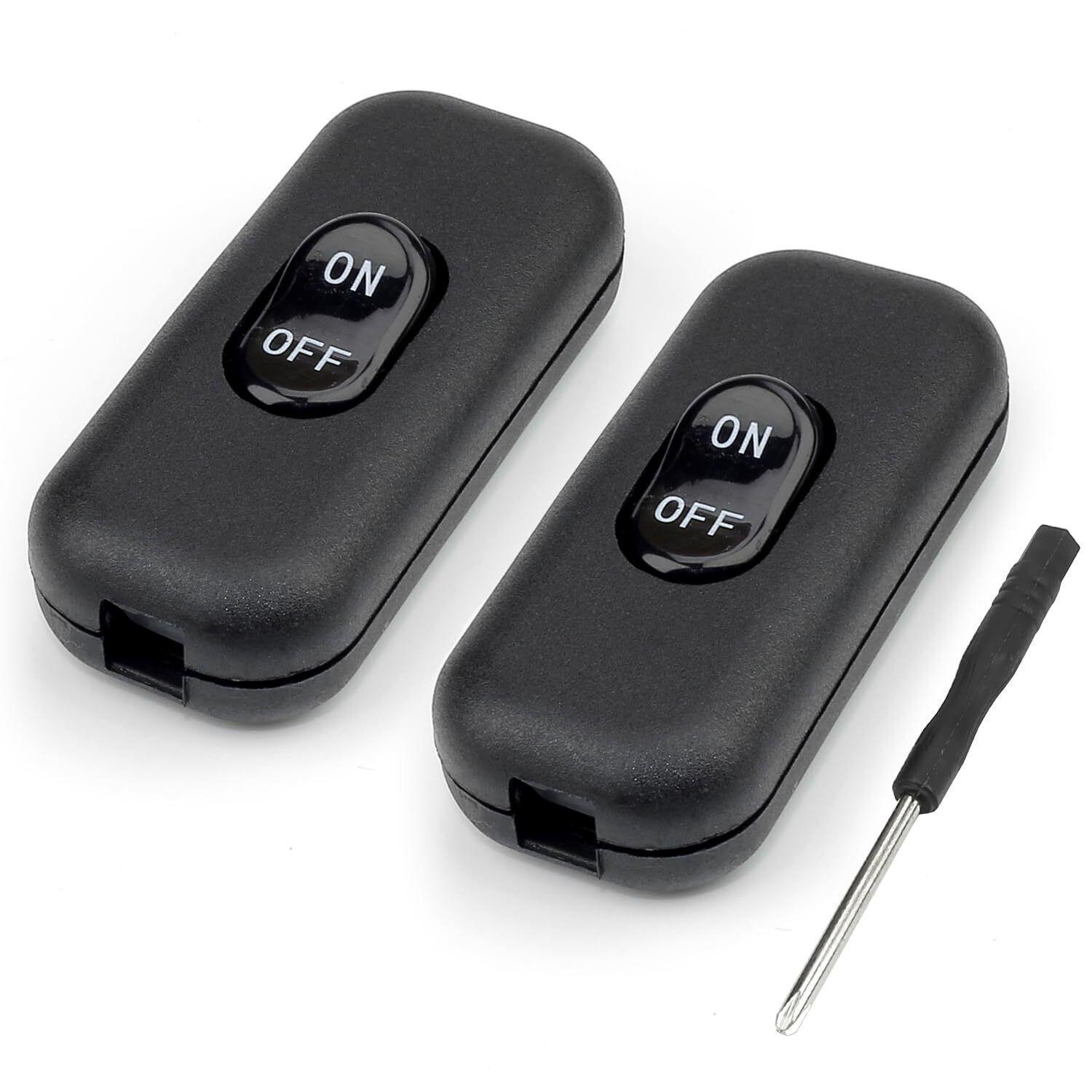 2 Pack Inline Cord Switch Ac 110v-250v 6a On/off Buttons Desk LED Lights Tabl...