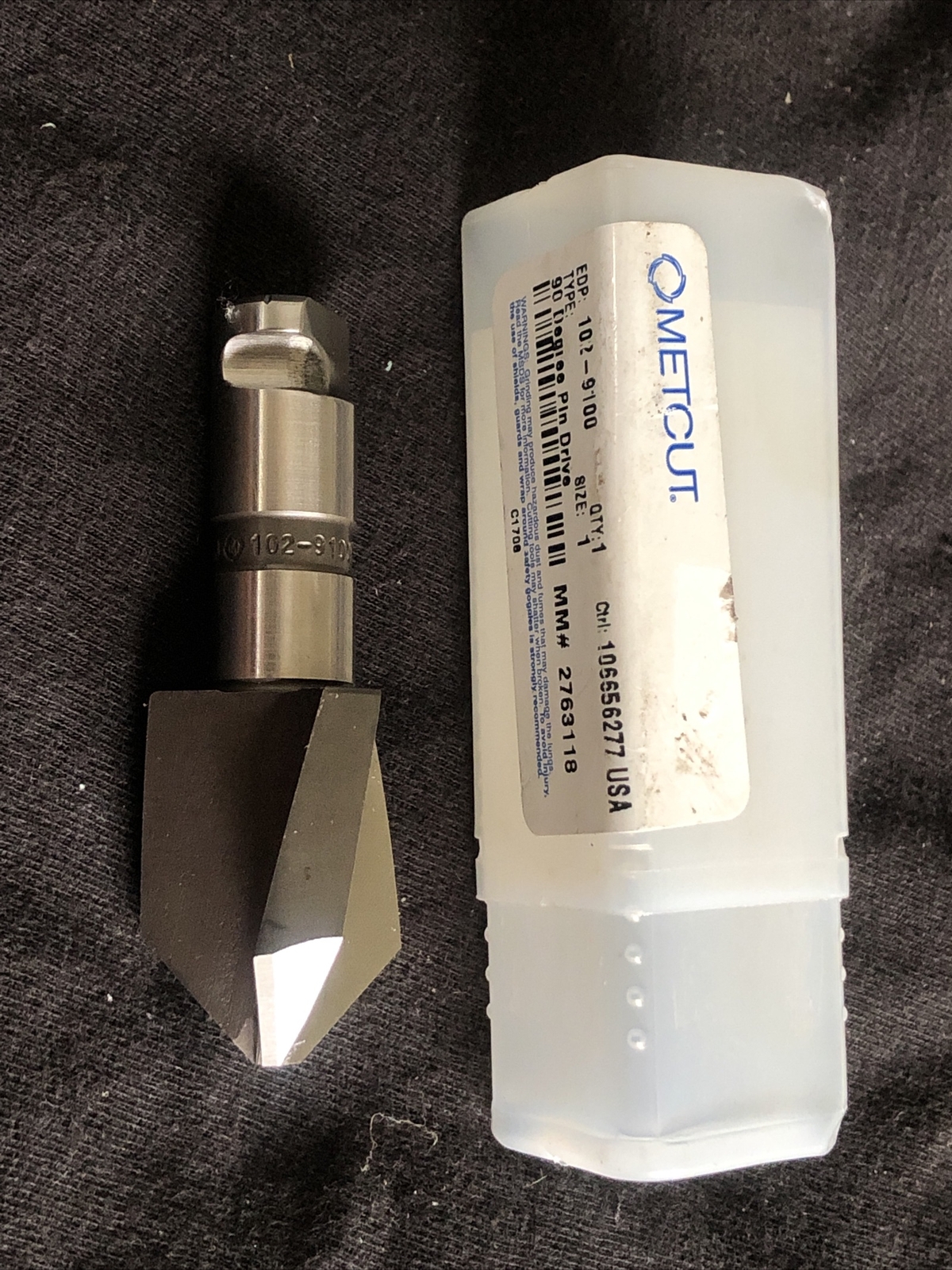 Metcut 1” x 90 Degree HSS Countersink: 1.0" Dia. 9/16” #1 Pin Drive 102-9100 USA
