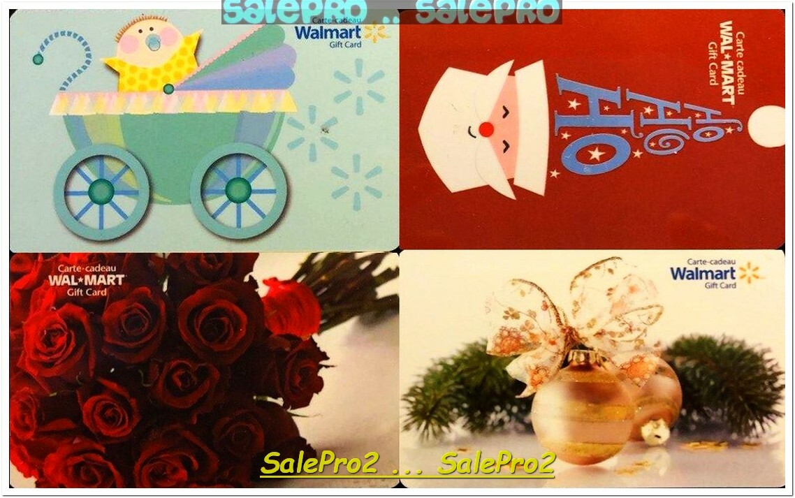 4x WALMART CHRISTMAS BABY SHOWER ST. VALENTINE'S DAY COLLECTIBLE GIFT CARD LOT