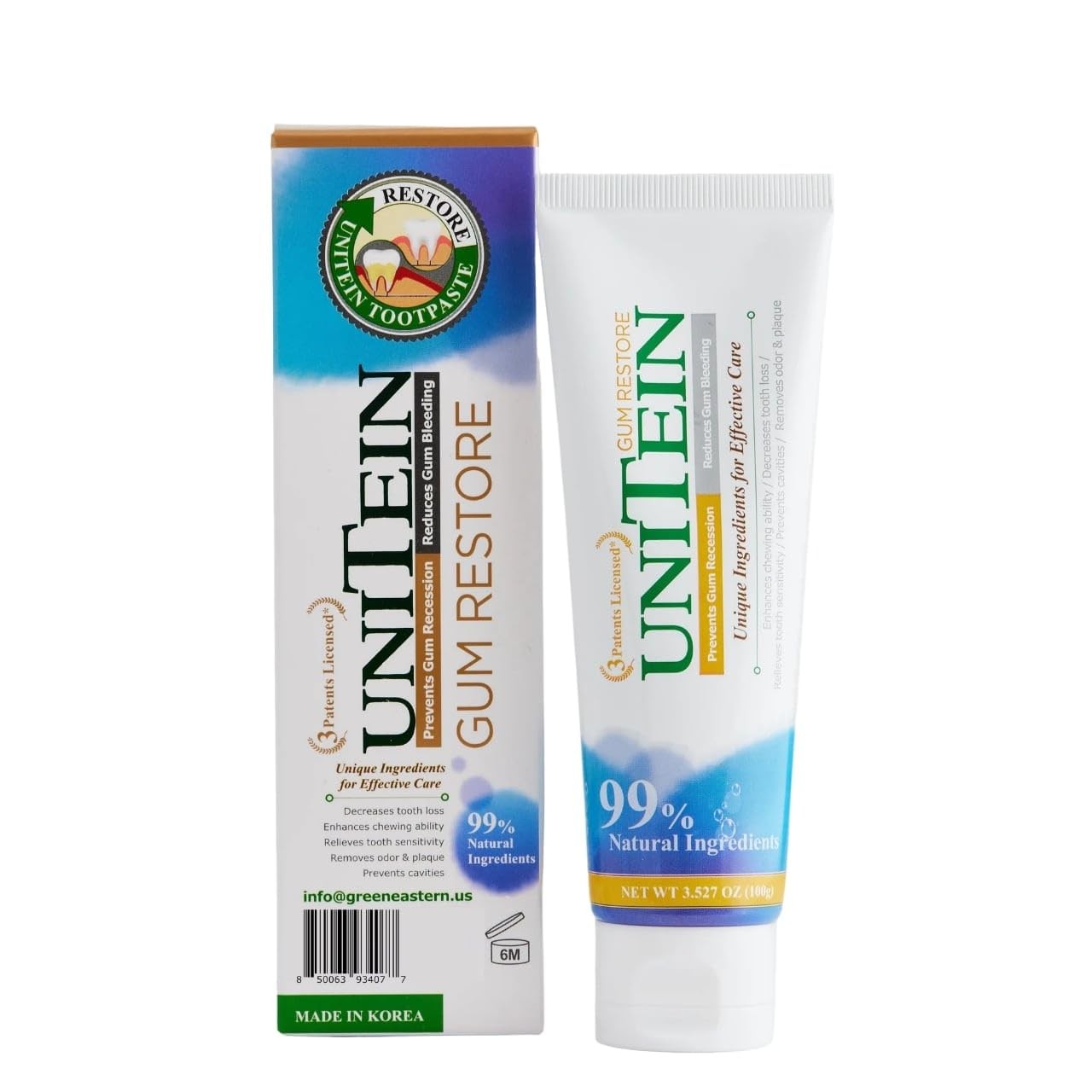 UNITEIN Gum Restore Toothpaste, Improves and protects 3.52 Ounce (Pack of 1)