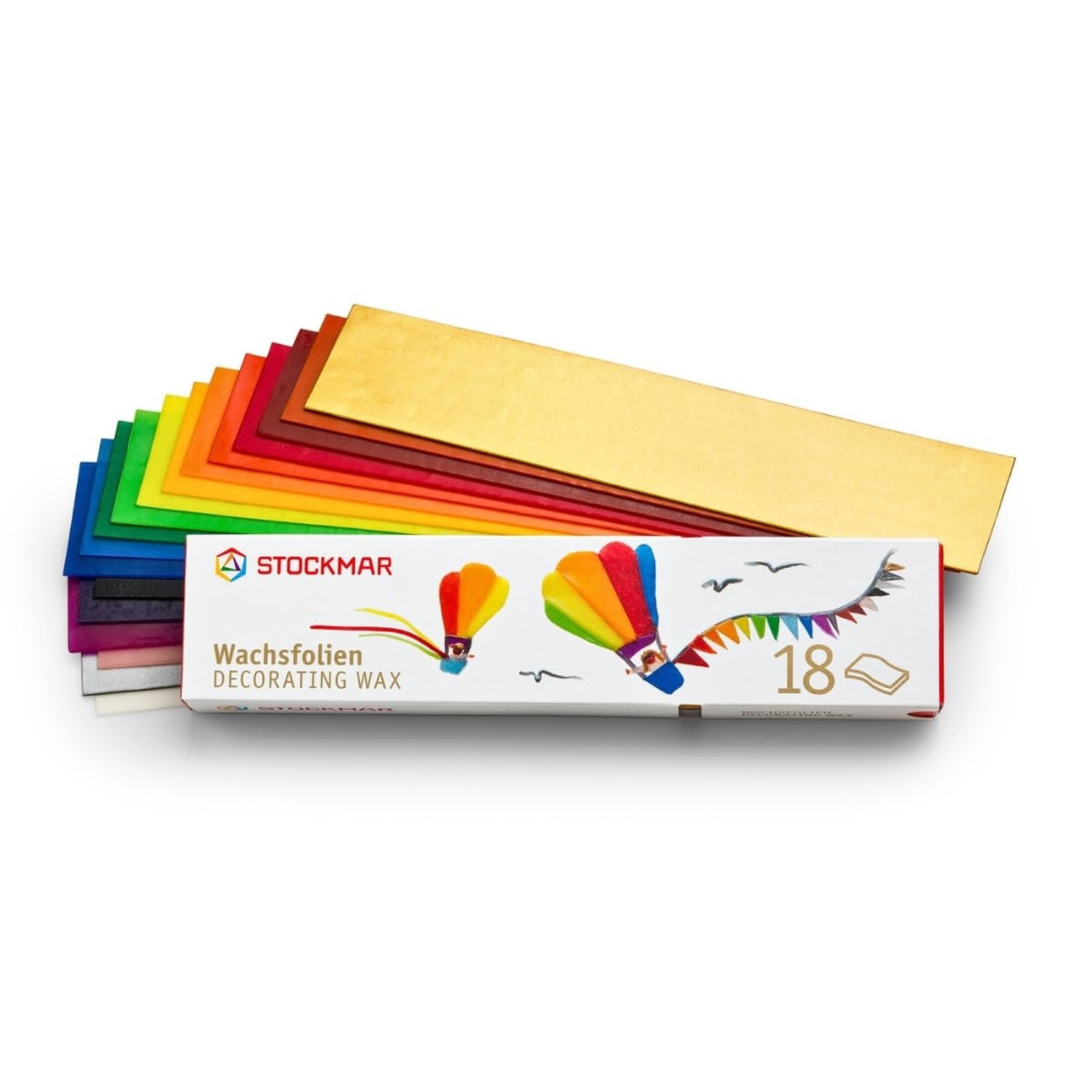 Stockmar Decorating Beeswax Narrow Sheets – Box of 18 Assorted Colors in S