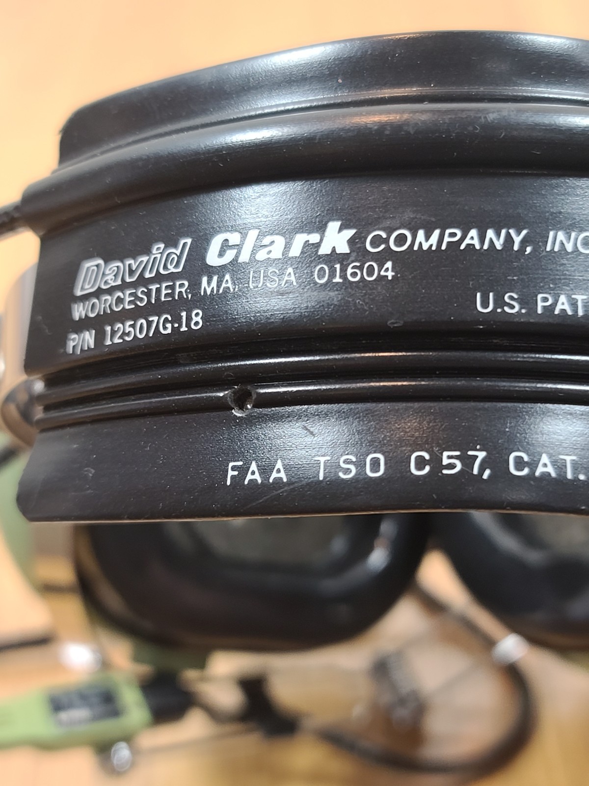 David Clark Model H10-40 Aviation Headset/ M-3 Microphone Dual Plugs