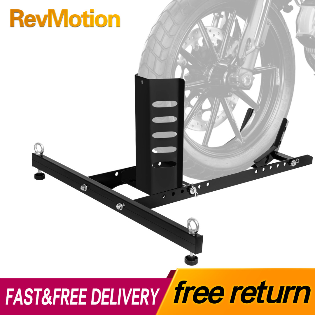 Adjustable Motorcycle Front Wheel Chock Stand Heavy Duty 15-22in 1800LB